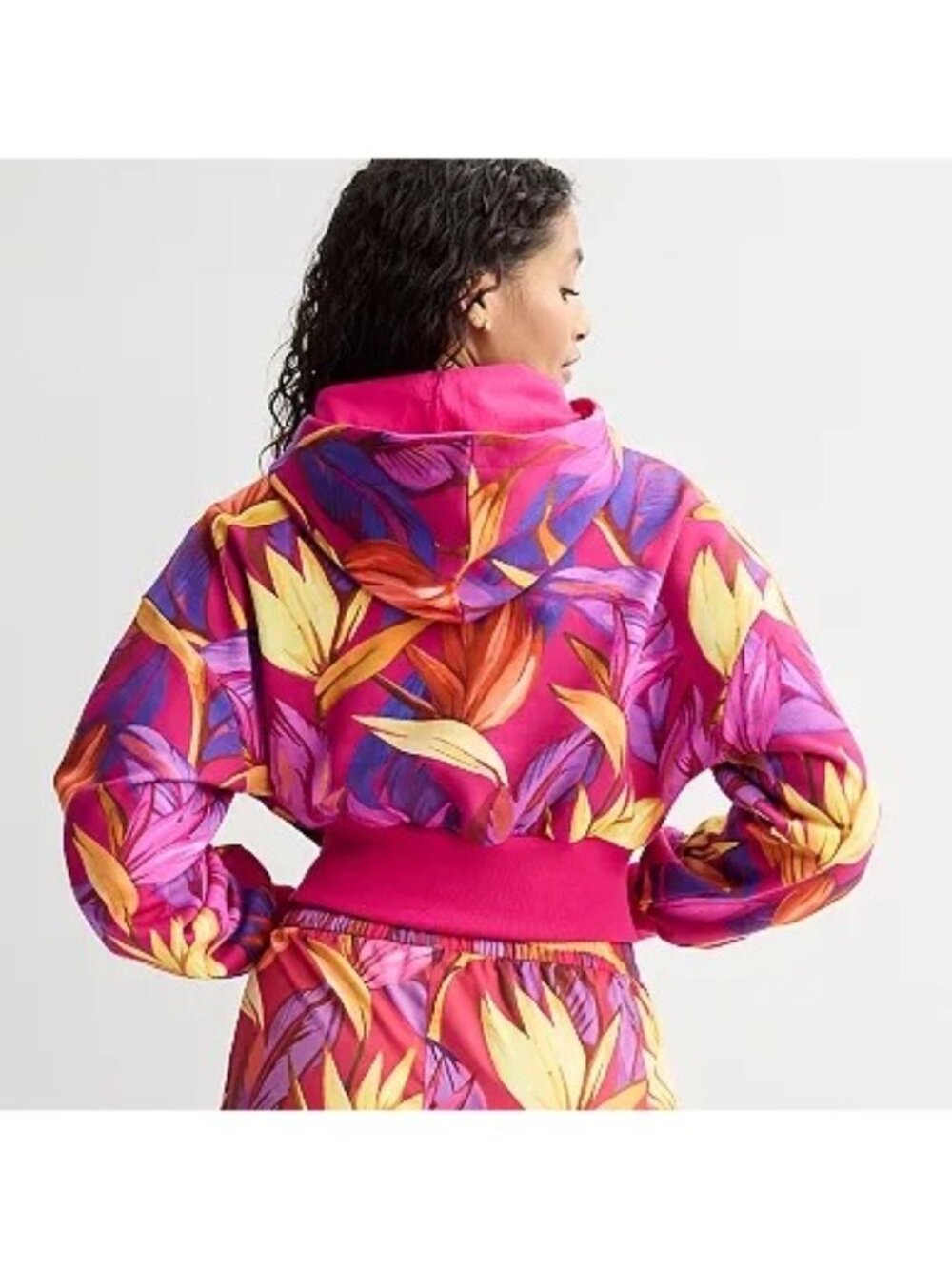 Women's Adidas X Farm Rio Training Hoodie Women's Size Small Pink Floral New NWT - Picture 2 of 4